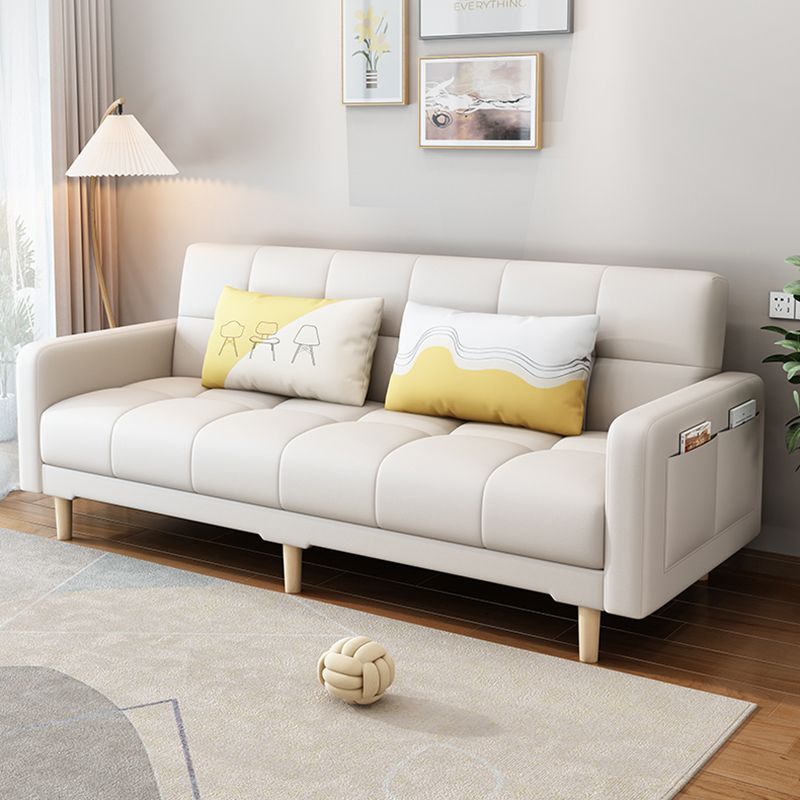 Modern Wood Frame Sofa with Anti Cat Scratch Fabric and Pillow Back