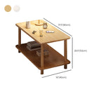 Contemporary Chairside Table Only with Engineered Wood Top, 4 Legs, Chalk/Unfinished Color, Rectangle/Square Shape, and Shelf