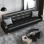 Standard Sofa in Midnight Black/Cerulean/Olive Green with Pu Leather and Armrest