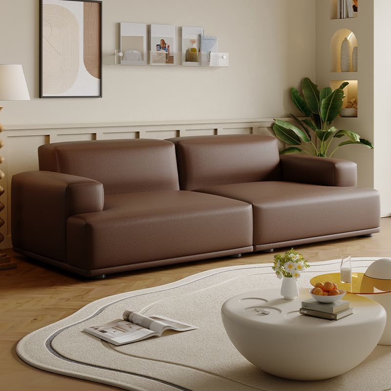 Modish Solid Color Standard Sofa in Black/Light Brown/Coffee for 5 Person/4-seater/3-seater