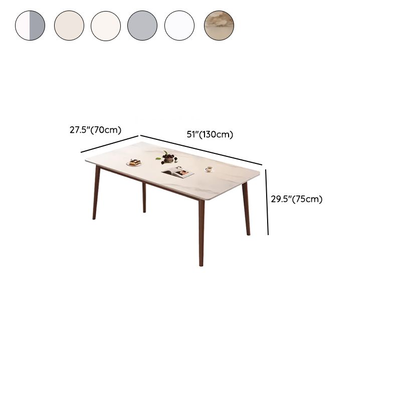 Grey/Chalk/Multiple Colour Simplistic Rectangular Dining Table with Slate Top and Fixed Table Mechanism