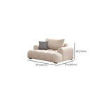 Trendy Beige Solid Color Floor Sofa/Loveseat/Single Sofa 6-Seater /4-seater/Seats 3 with Arm & 2 Pillows, Stain Resistant
