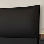 Trendy Panel Headboard in Natural Wood with No Distressing, Rectangle Shape for Queen/Full Bed, Featuring Sponge Upholstery and Standard Height
