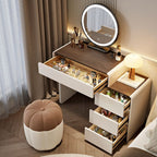 Modish Wood Standard/Small Vanity Set with 5 Drawers and Light Up Mirror