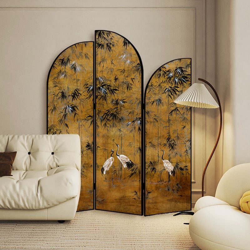 Screen Divider Minimalist Opaque Fold-up with Laminate Frame, 3 Panels, Double Sided Print, and Independent Design