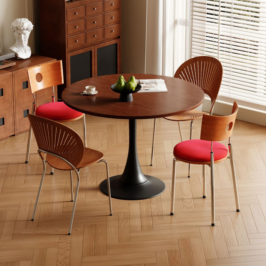 Laminate Dining Table with Pedestal Base, Scratch-repellent for 2-seater/4-seater