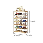 Art Deco Solid Wood Rectangle Shoe Rack with Nature Finish and Adjustable Shelves for 11-20 Pairs in Drawing Room