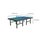 Indoor Ping Pong Table with Synthetic Laminate Top in Ink/Cerulean/Olive Green and Included Table Tennis Paddle