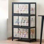 Bambusa Flooring Curio Cabinet with Stockroom, 4 Cabinets/3 Cabinets/2 Cabinets, 4 Shelves/3 Shelves/2 Shelves, 4 Doors/3 Doors/2 Doors