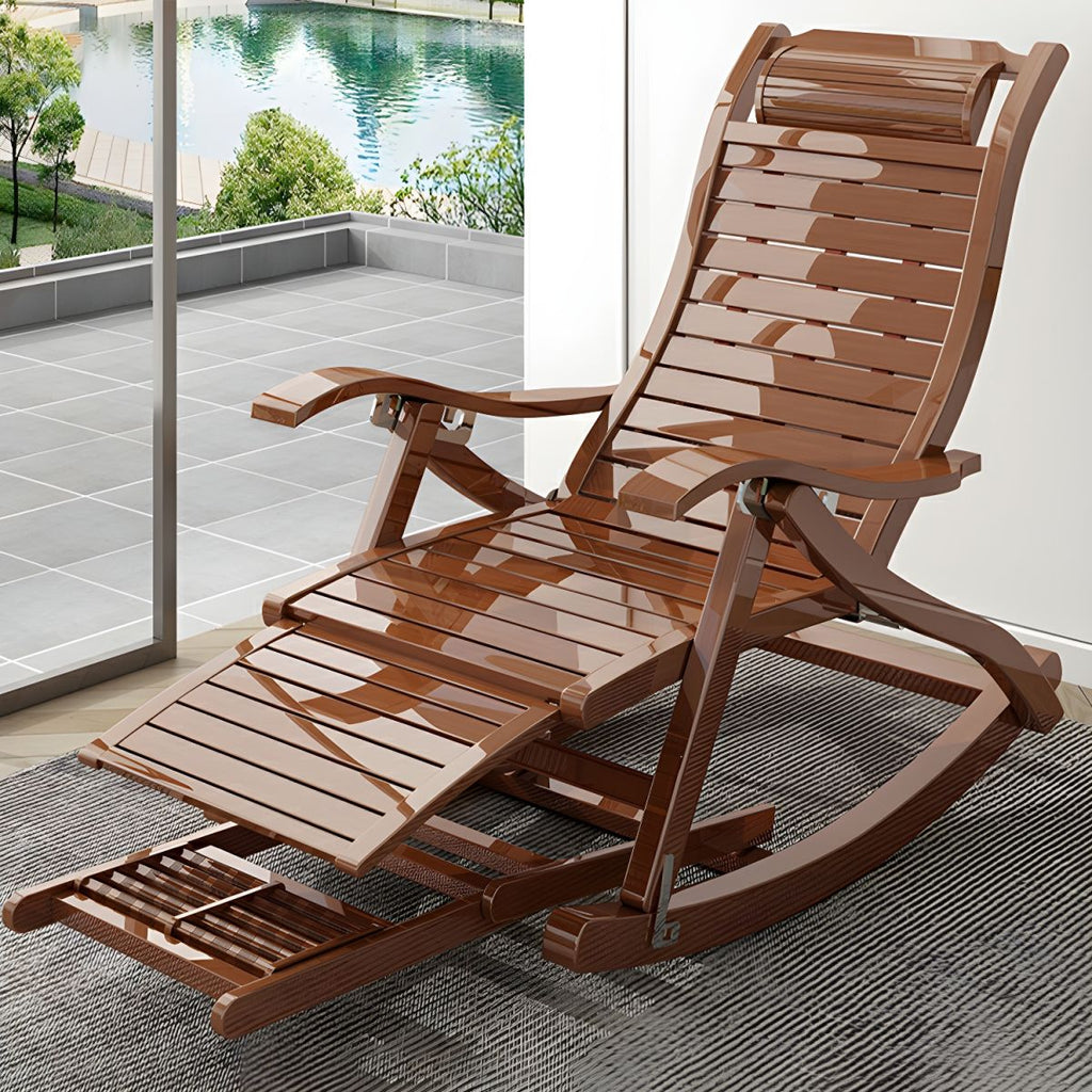 Rocking Accent Chair Wooden Farmhouse Living Room Ladder Reclining