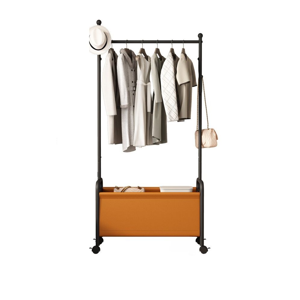 Modern Simple Style/Glam Hall Rack with Receptacle Storage, Steel Frame, 1 Basket, and Alloy Hook