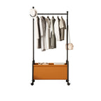 Modern Simple Style/Glam Hall Rack with Receptacle Storage, Steel Frame, 1 Basket, and Alloy Hook