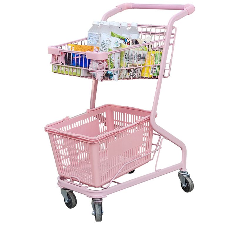 Durable Steel Shopping Cart for All Ages with 1 Shelf