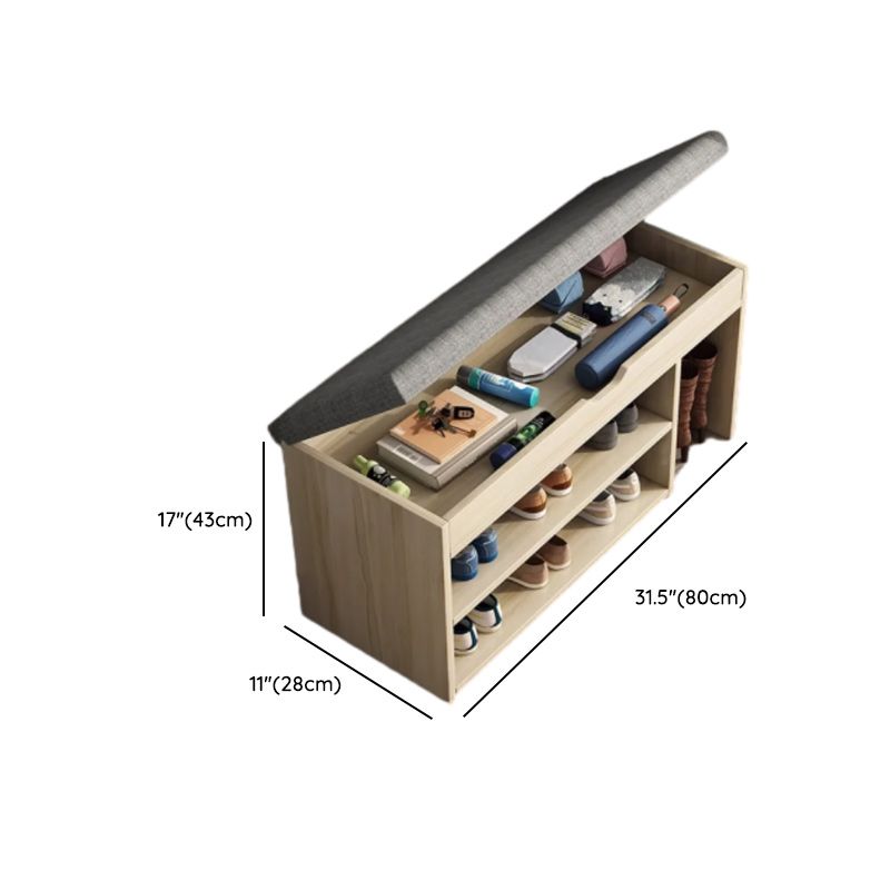 Art Deco Composite Wood Rectangle Shoe Storage Bench with 2/3 Shelves for 1-10 Pairs in Drawing Room, Closed Back