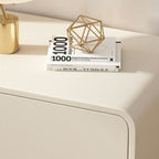 Simplistic Drawer Storage Nightstand with 2 Drawers, Pleather Countertop, and Leg
