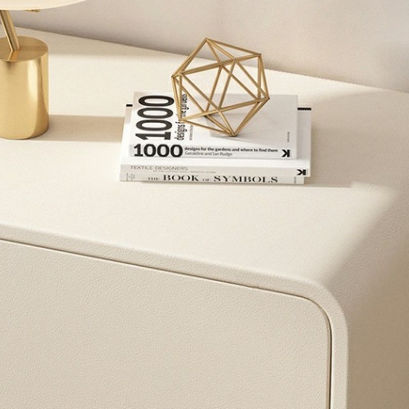 Simplistic Drawer Storage Nightstand with 2 Drawers, Pleather Countertop, and Leg