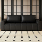 Drawing Room Standard Sofa in Pu Leather/Flannel with Dark Gray/Light Brown/Off-White Upholstery and Armrest