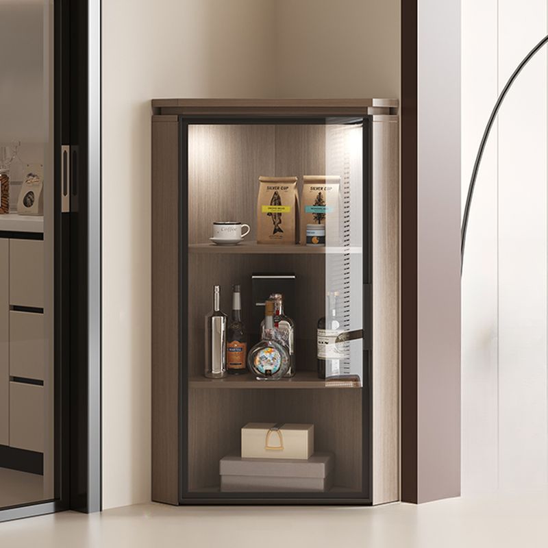 Nook Detached Accent Cabinet with Damp-proof and Scratch-immune Features, Glazed Door, Grip Bars, and Midnight Black/Chalk/Sepia Top