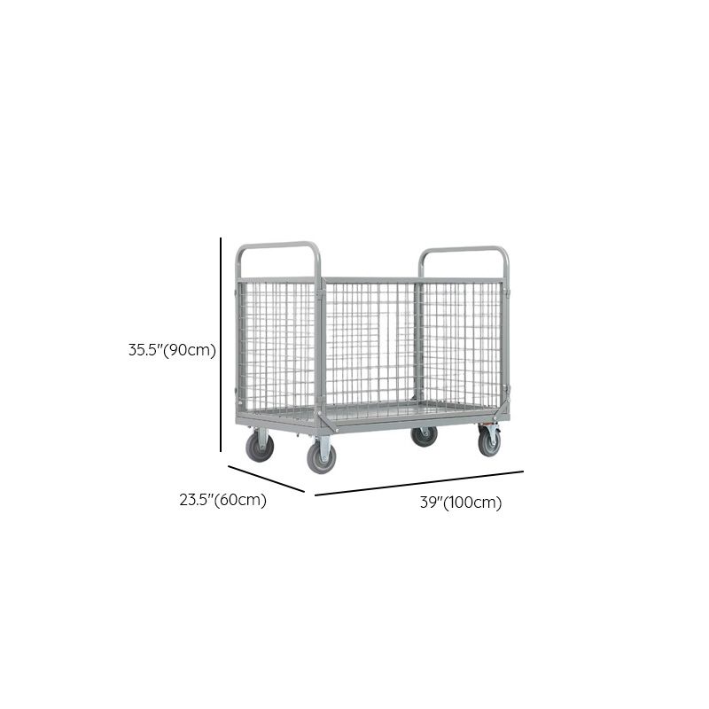 Dove Grey Steel Supply Cart for All Ages with 1 Shelf