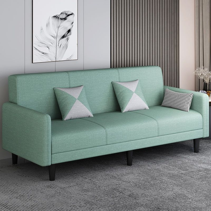 Trendy Solid Color Stain Resistant Standard Sofa in Grey/Cerulean/Beige with Arm, 4-seater/Seats 3 and 2 Pillows