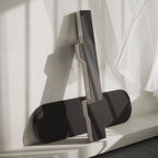 Contemporary Oblong Reception Desk in Ink/Dark Gray Polymerized Material Top
