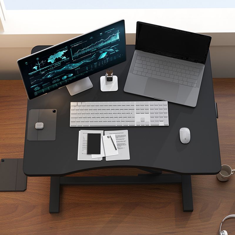 Trendy Manufactured Wood Notebook Holder with Airlift Lifting and Shelves