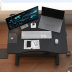 Trendy Manufactured Wood Notebook Holder with Airlift Lifting and Shelves
