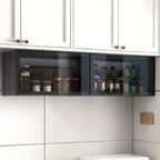 Modern Metal Wall Mount Above Fridge Cabinet with Repository