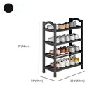 Art Deco Polymerized Material Rectangle Shoe Rack with 5/4/3 Shelves, Floor Mounted for 1-20 Pairs in Bedroom