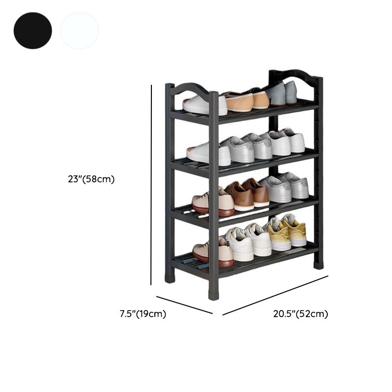 Art Deco Polymerized Material Rectangle Shoe Rack with 5/4/3 Shelves, Floor Mounted for 1-20 Pairs in Bedroom