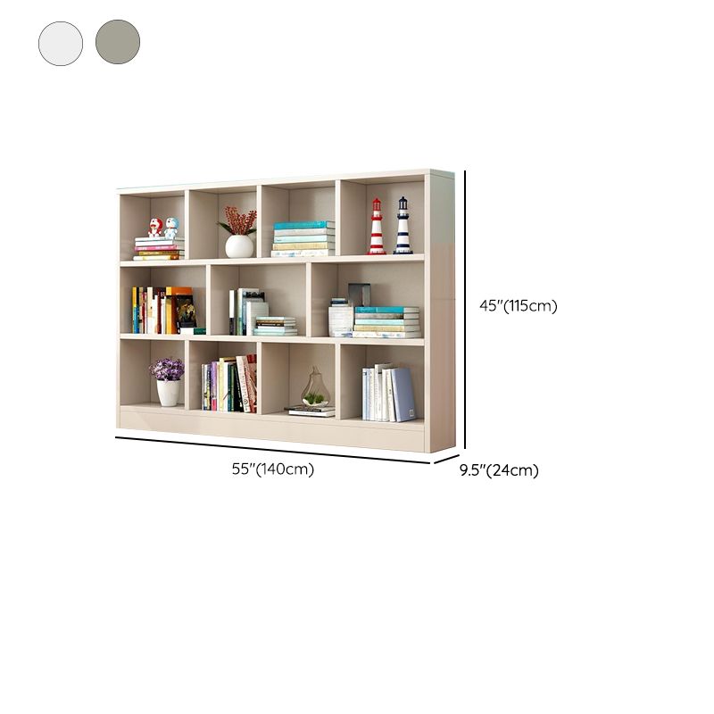 Modern Horizontal/Vertical Cubes Storage in Wood with Closed Back and 3-Shelf/4 Shelves