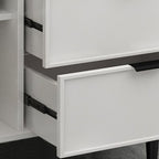Art Deco Sideboard with 3 Drawers, Standard/Narrow Lumber Countertop, Sliding Doors, and Flexible Shelf