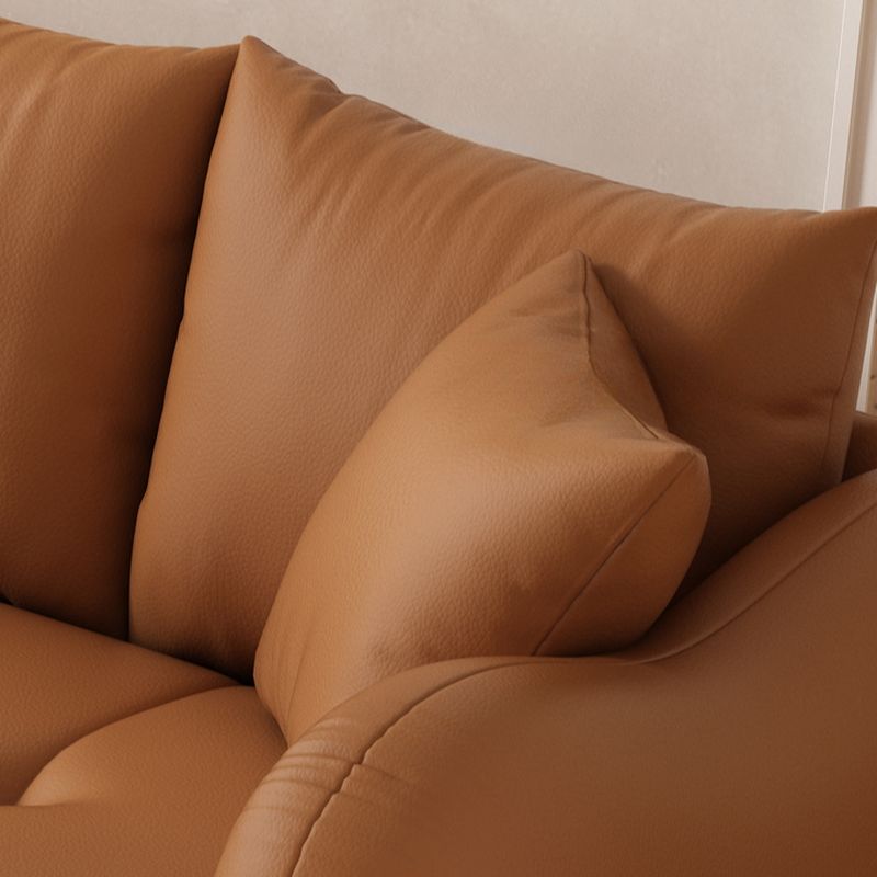 Modern Solid Color Scratch-defiant Sofa Couch in Pu with Grey/Coffee/Ivory Upholstery, 4-seater/3-seater, and 2 Pillows