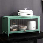 Trendy Green Bambusa Flooring Oven Cabinet with 4 Cabinets, 4 Shelves, and 4 Doors
