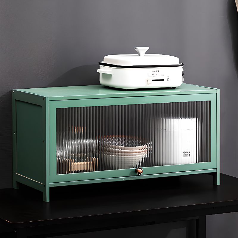 Trendy Green Bambusa Flooring Oven Cabinet with 4 Cabinets, 4 Shelves, and 4 Doors
