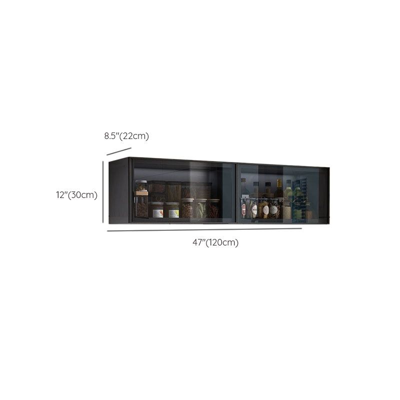 Modern Metal Wall Mount Above Fridge Cabinet with Repository