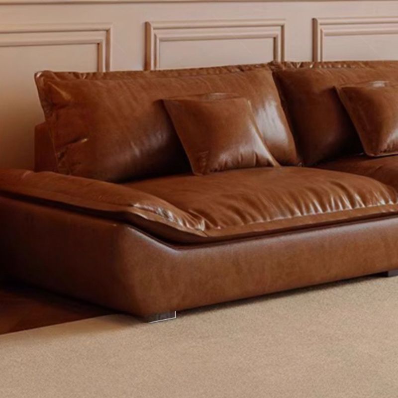 Tear Resistant Mocha Standard/Single Sofa with 3/1 Pillows