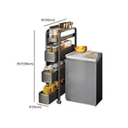 Portable Center with Wheels, Drawer, 4/3/2 Drawers, Exterior Shelving, Metal Countertop, Open Storage, Black/White Top