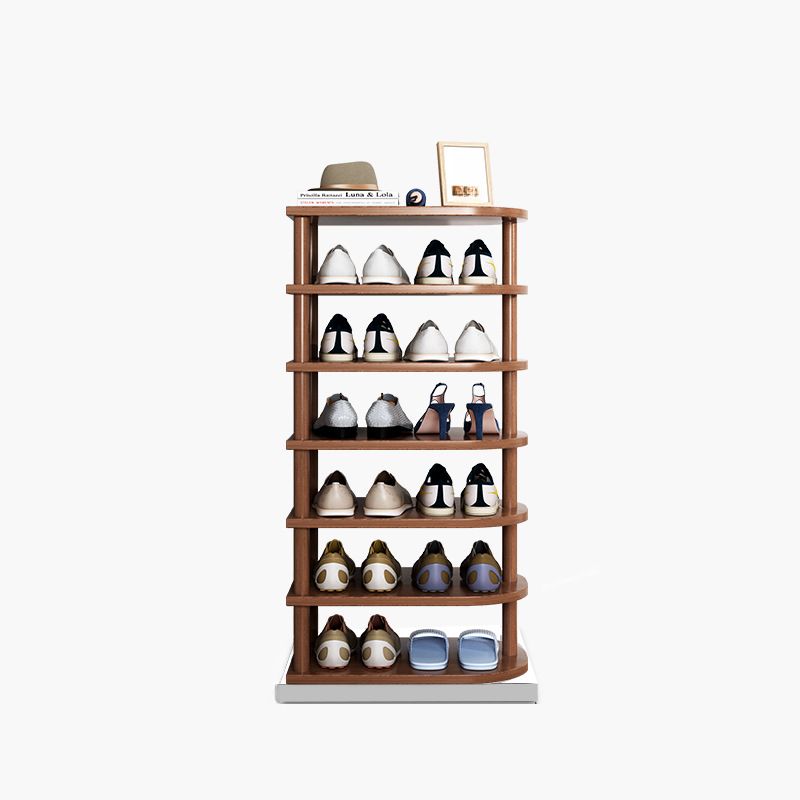 Modern Engineered Wood Shoe Shelf with 6 Tiers and Shelf