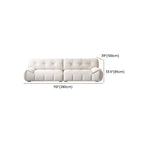Contemporary Modern Solid Color Water Resistant Standard Sofa in Soft-pile Fabric with White Upholstery, Seats 4/2-seater/Seats 3 with 2 Pillows