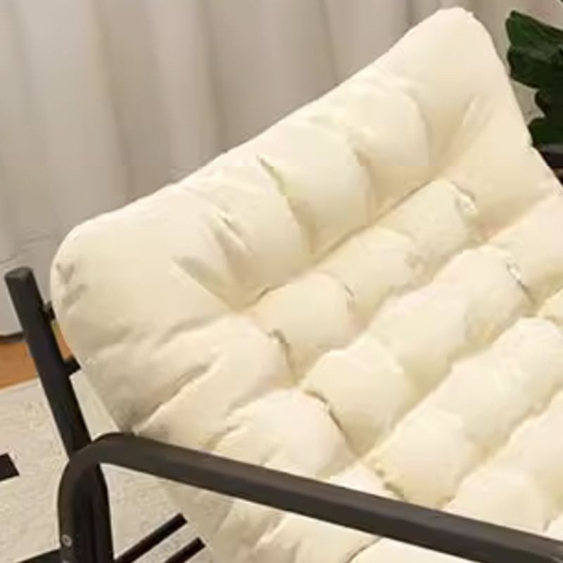 Elegant Black Upholstered Rocking Chair with Slipcover - Modern Style Design for Two People