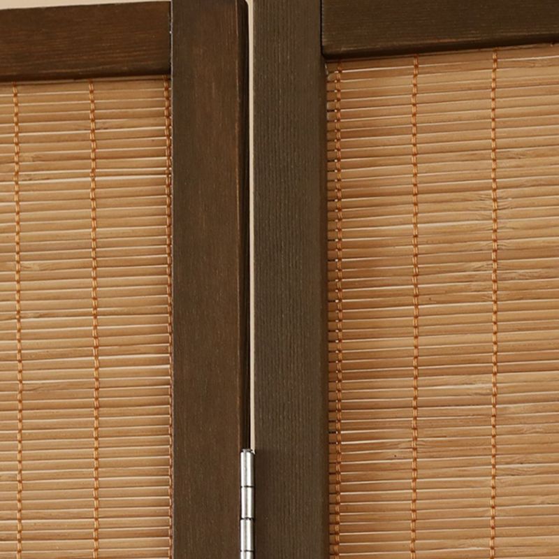 Minimalist Screen Divider in Tan with Translucent Fold-up Design, Available in 3/5/6 Panels, Bambusa Material, Independent