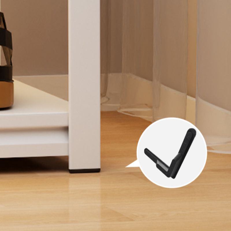 Chalk Contemporary Coat Rack with Receptacle, Steel Frame, and Shoe Storage