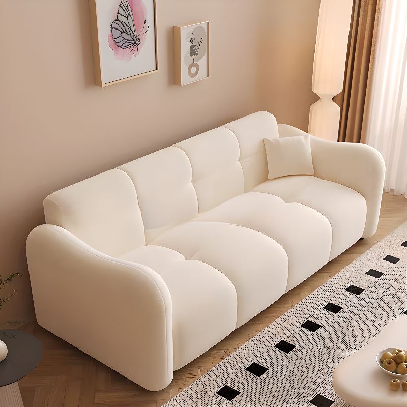 Tear Resistant Standard Sofa in Flannel with Grey/Blush/Dark Blue Upholstery and 1 Pillow