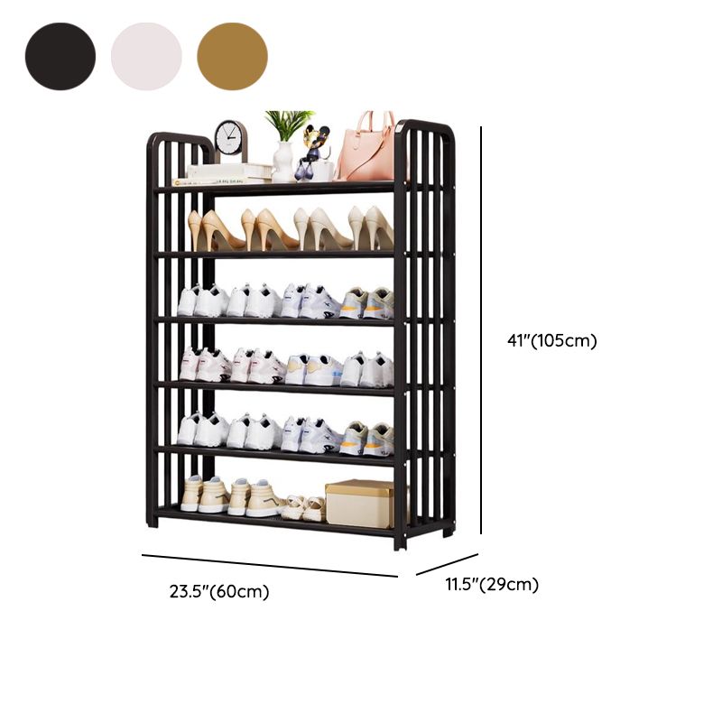 Art Deco/Glam Alloy Rectangle Shoe Rack with 6/5/4 Shelves for 1-30 Pairs in Drawing Room