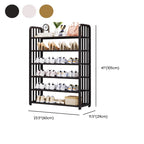 Art Deco/Glam Alloy Rectangle Shoe Rack with 6/5/4 Shelves for 1-30 Pairs in Drawing Room