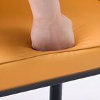 Modish Dinette Armless Chair with Parsons Back, Cushioned Alloy Legs, and Foot Pads