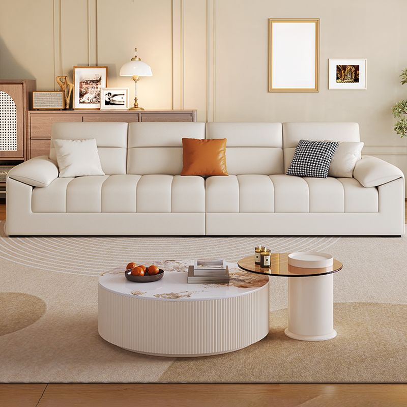 Beige Standard Sofa/Loveseat with Arm and 3 Pillows