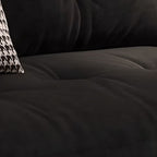 Standard Sofa in Midnight Black Soft-pile Fabric with 3 Pillows
