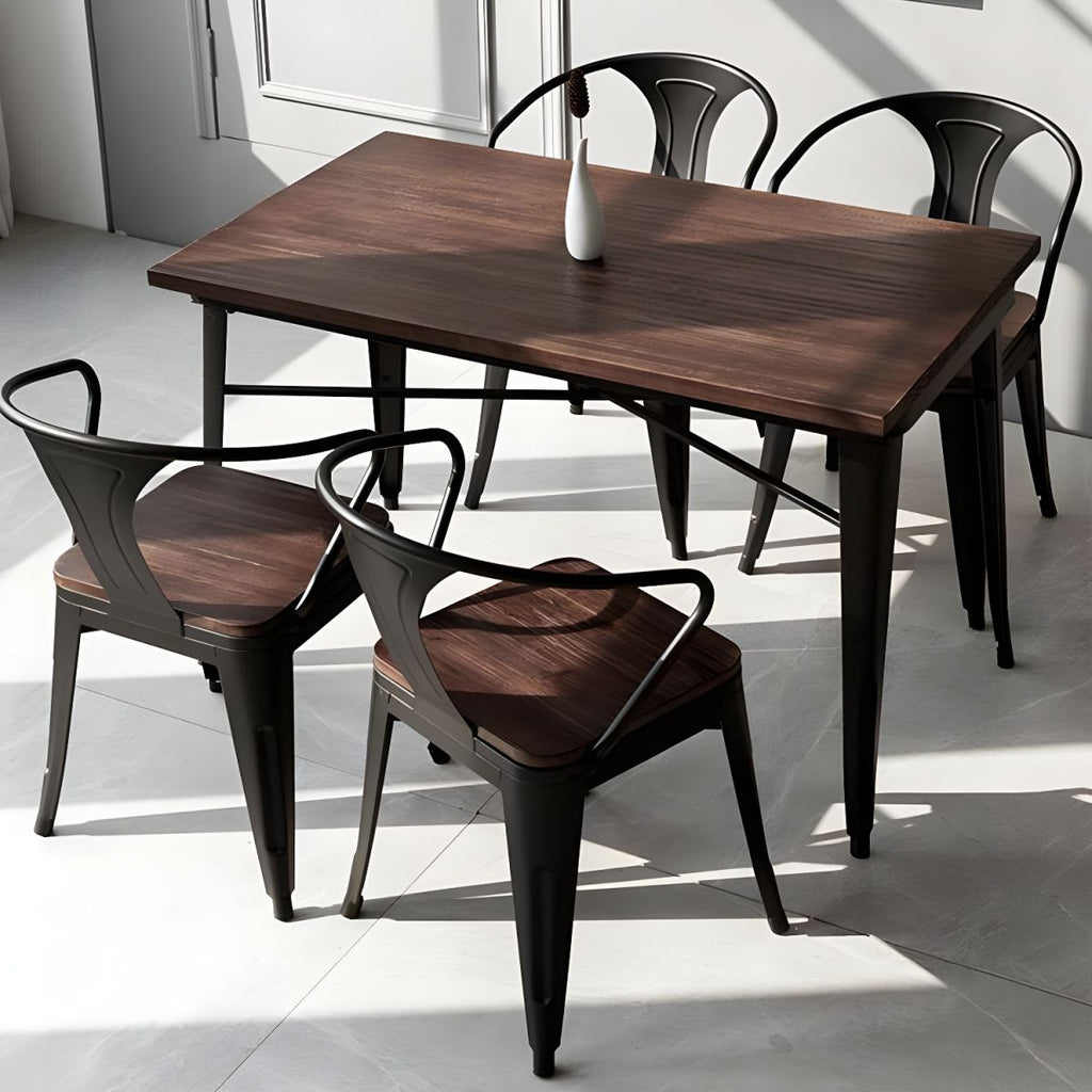 Industrial 1/4/5 Pieces Dining Set Wood Dining Table for Indoor